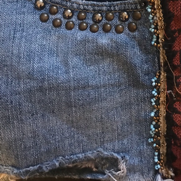BDG Tribal Beaded Studded Destroyed Cut-Off Shorts - Picture 8 of 8